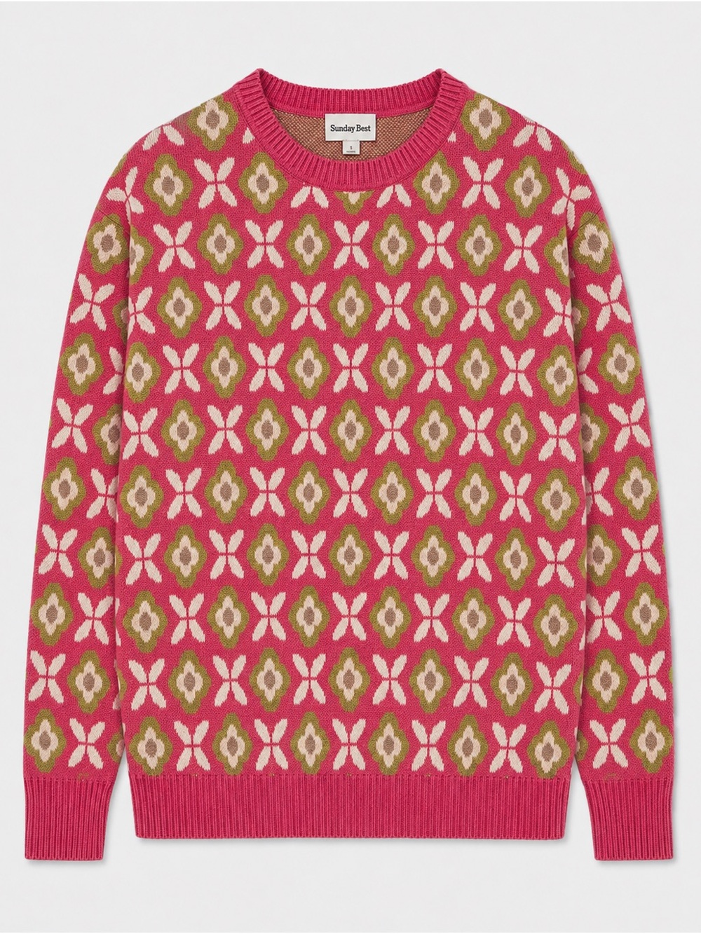 Aritzia Sunday Best Peggy Sweater — Green/Pink Floral Pattern, Size 3